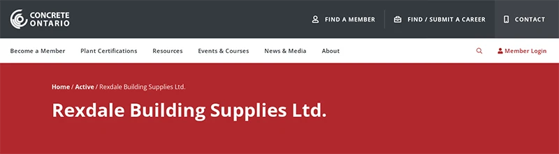 4. RBS Concrete (Rexdale Building Supplies)